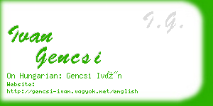 ivan gencsi business card